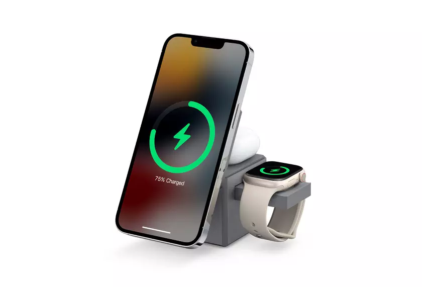 Anker 3-in-1 Cube: компактная док-станция беспроводной зарядки с поддержкой MagSafe для iPhone, Apple Watch и AirPods