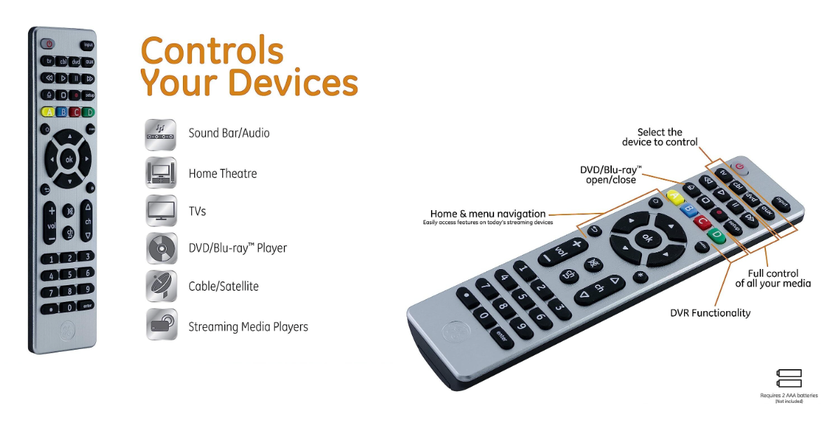 GE Universal best universal remote for lg smart tv