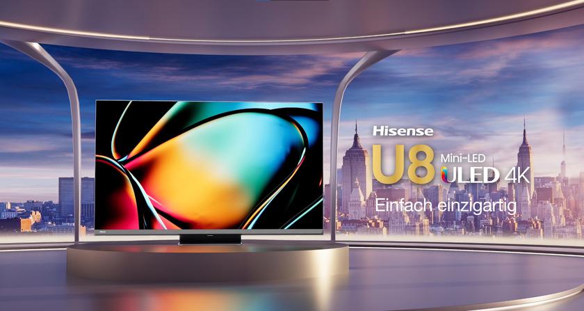 Hisense U8KQ: линейка 4K mini-LED телевизоров с диагоналями до 75 дюймов