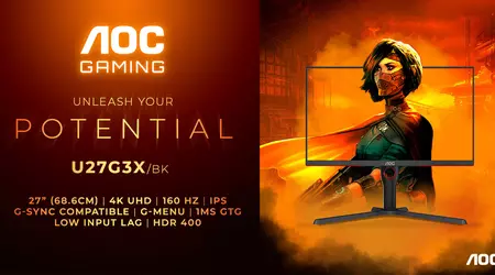 4K UHD, 160Hz and NVIDIA G-Sync for £500 - AOC Gaming U27G3X/BK monitor unveiled