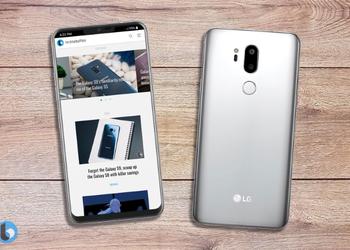 Official rendering of the LG G7 ThinQ: a large screen with a cutout, like the iPhone X