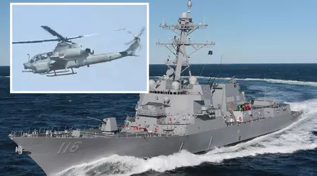 Iran threatened to shoot down US AH-1Z, UH-1Y and MH-60 helicopters protecting the USS Thomas Hudner and other warships and forced them to land - US denies it