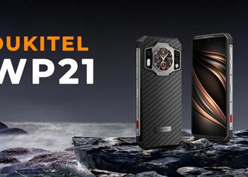 Oukitel WP21: Shockproof smartphone with two screens, 9800 mAh battery, P68/IP69K protection and night vision camera