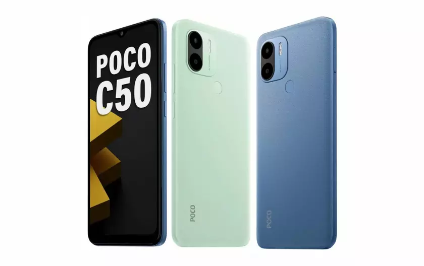 POCO C50: копия Redmi A1+ с чипом MediaTek Helio A22, двойной камерой и Android 12 Go Edition за $78