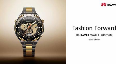 Huawei Watch Ultimate Gold Edition : smartwatch avec éléments de boîtier en or, verre saphir et bracelet en titane pour 2999 €.