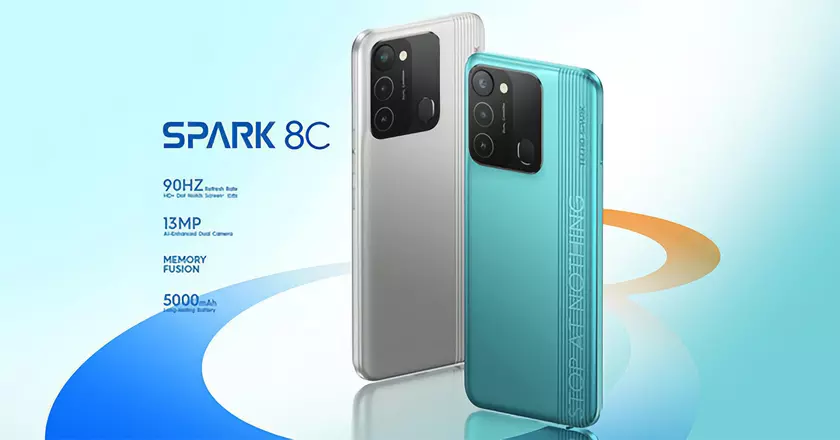 Tecno Spark 8C: экран на 90 Гц, батарея на 5000 мАч, NFC и динамики с поддержкой DTS за $120