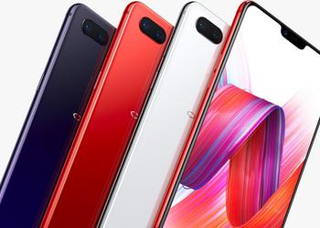 Announcement Oppo R15: a glass case and a "high" screen with a cutout, like the iPhone X