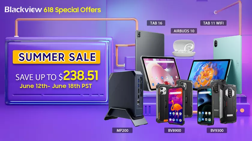Blackview 618 Shopping Festival на AliExpress: защищённые смартфоны, планшеты, TWS-наушники и мини ПК со скидкой до $238.51