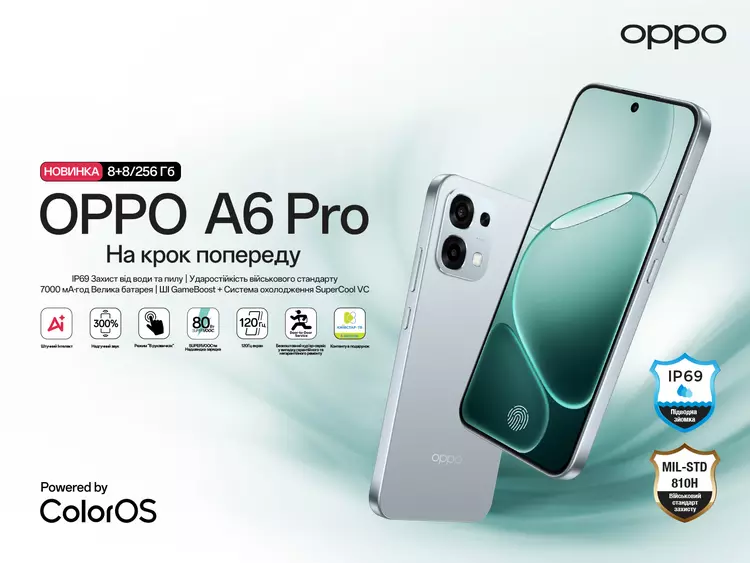 OPPO A6 Pro: смартфон с батареей на 7000 мА·ч и защитой IP69