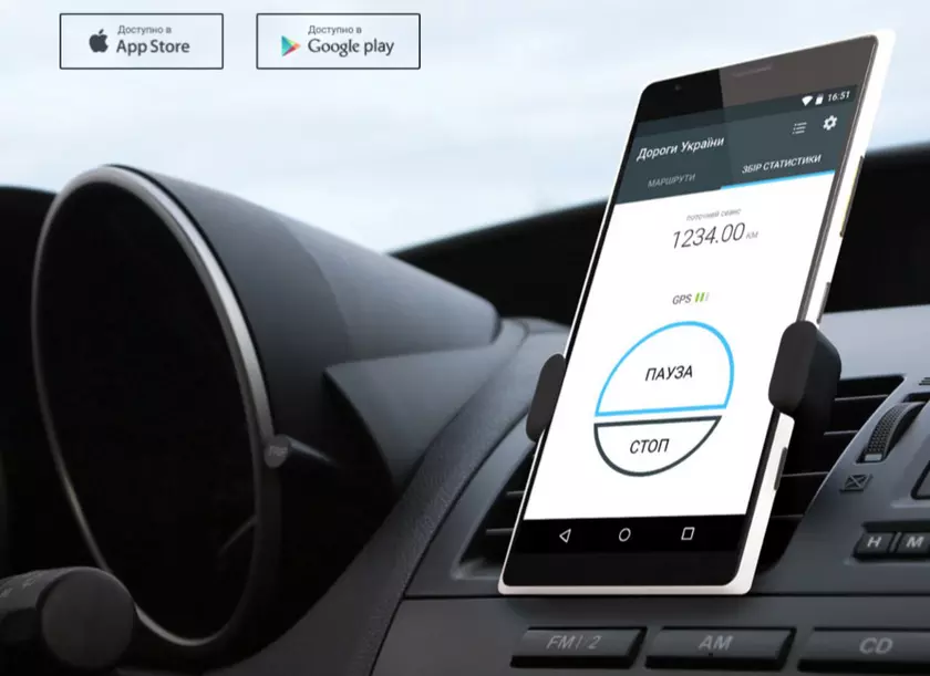 Сервис мониторинга состояния дорожного покрытия "Дороги України"