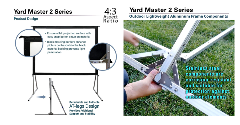 Elite Screens Yard Master 2 mit Ständer Tragbar 4k beamer-projektoren