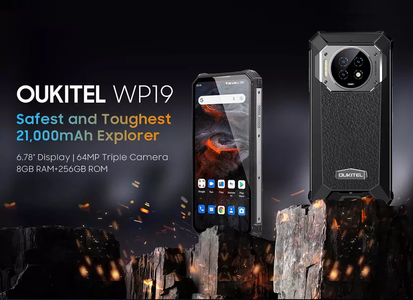 Oukitel WP19: ударопрочный смартфон с аккумулятором на 21 000 мАч и камерой ночного видения