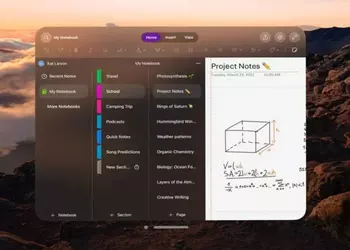 Оптимизированная производительность: OneNote теперь работает на гарнитуре Apple Vision Pro