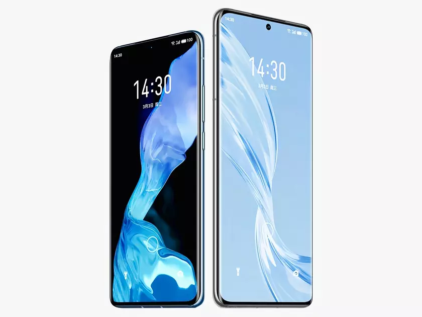 Meizu 18 и Meizu 18 Pro появились на официальных рендерах с «дырявыми» экранами и подэкранными сканерами