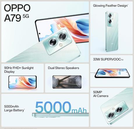 MobileDevices.com.pk - 𝗢𝗣𝗣𝗢 𝗔𝟳𝟵 𝟱𝗚: Mediatek Dimensity 6020 (7nm)  8GB RAM 128GB ROM 5000mAh (33W) battery 50MP Dual rear camera #OppoA795G  #OppoA79 #OppoMobiles @oppo