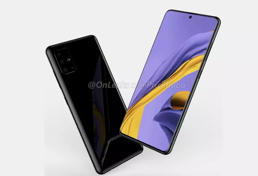 Samsung Galaxy A51 появился на качественных рендерах: «дырявый» экран, как у Galaxy Note 10 и камера на четыре модуля