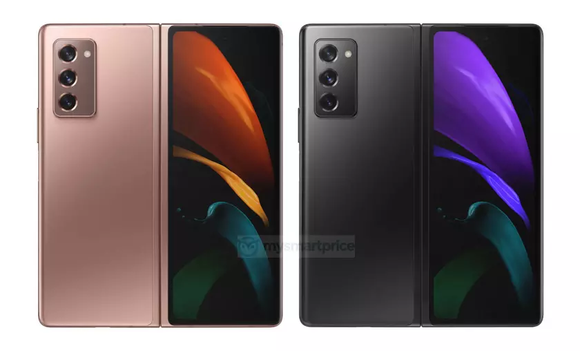 Samsung Galaxy Z Fold 2 5G появился на качественных пресс-рендерах: тройная камера, две расцветки и два дисплея с отверстиями
