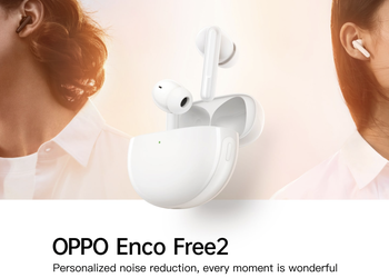 OPPO представила TWS-наушники Enco Free 2 с обновлённым дизайном, ANC, защитой IP54 и звуком, над которым работали специалисты Dynaudio