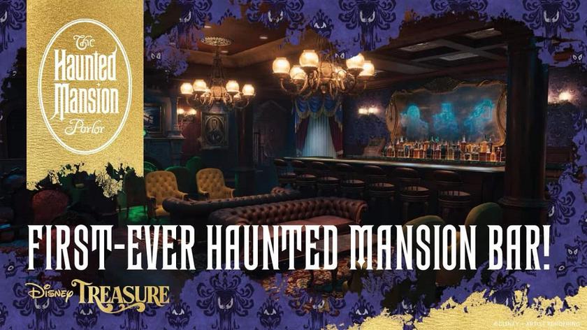 Disney анонсирует открытие бара по культовому фильму "Haunted Mansion" на своём круизном лайнере Disney Treasure, который оправится в плавание в 2024 году