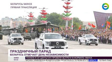 Belarus demonstrates Iranian Shahed on Chinese cars at the parade 