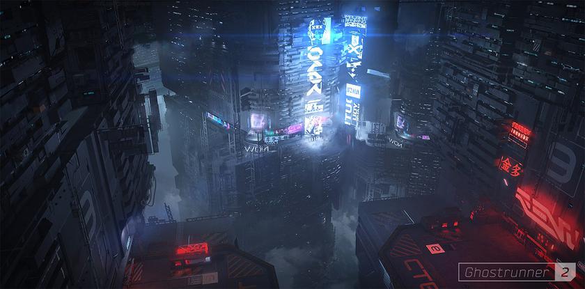 El oscuro y atractivo estilo ciberpunk del primer arte conceptual de Ghostrunner 2-4