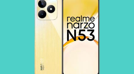 realme narzo N53: 90Hz LCD display, Unisoc T612 chip and 5000mAh battery for $109