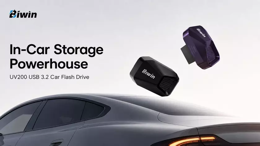 Автомобильный USB-накопитель Biwin UV200 в темном корпусе