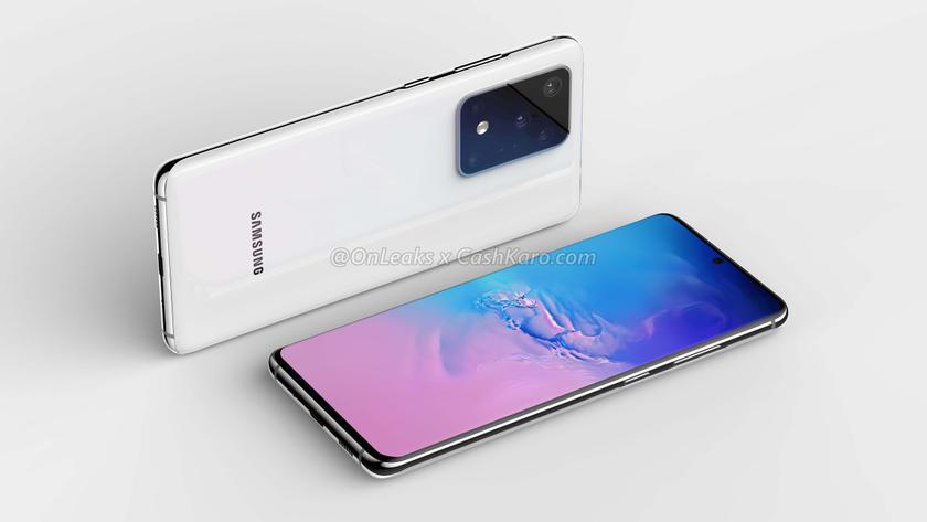 Samsung Galaxy S11 + na renderach: 6,9-calowy wyświetlacz z centralnym wycięciem i gigantyczna kamera z pięcioma modułami
