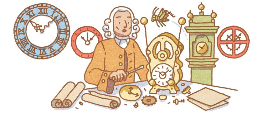 Дудл Google отмечает 325 лет со дня рождения Джона Харрисона