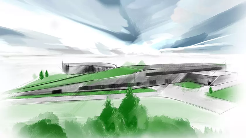 Bugatti раскрывает эскиз нового сборочного 'ателье': параметры, стиль, возможности