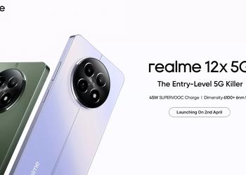 It's official: realme 12x 5G will debut outside China on 2 April