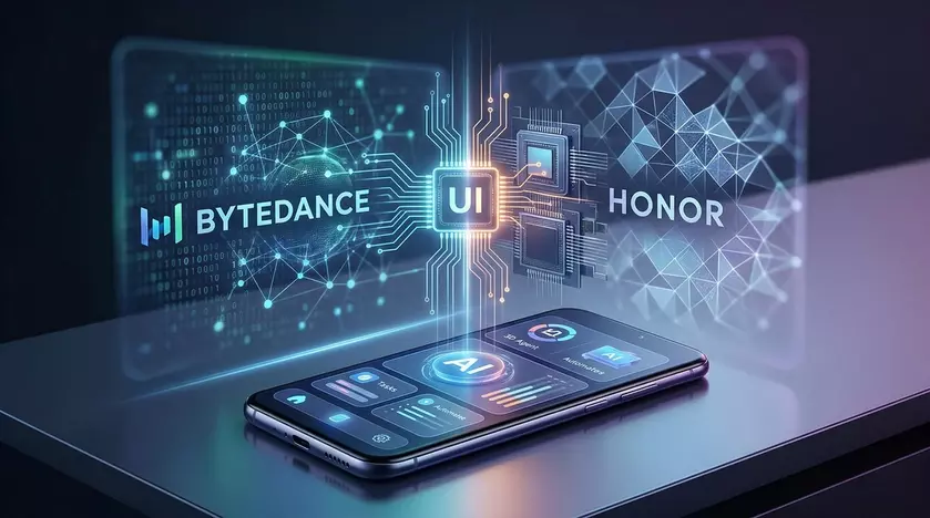 Логотип бренда Honor на стеклянной поверхности