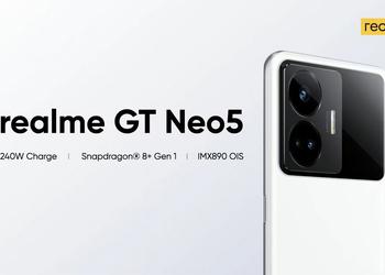 C'est officiel : le realme GT Neo 5 avec charge SuperVOOC 240W et puce Snapdragon 8+ Gen 1 sera lancé le 9 février.