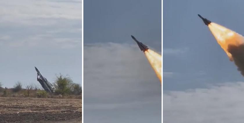 Опубликовано первое видео запуска зенитной ракеты С-200, модифицированной для ударов по наземным целям