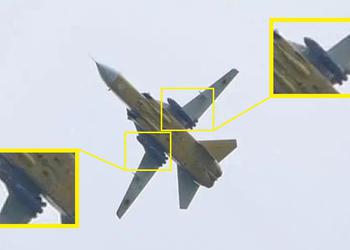 Ukraiński bombowiec Su-24M z dwoma pociskami Storm Shadow po raz pierwszy pokazany na prawdziwym zdjęciu