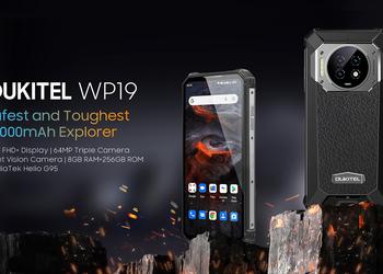 Shock-resistant smartphone Oukitel WP19 with a 21,000 mAh battery and night vision camera on sale on AliExpress at a discount of $ 330