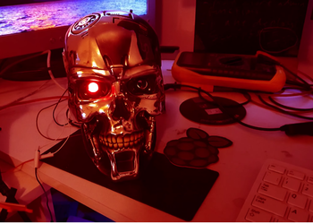 Enthusiast hat einen sprechenden T-800-Terminator-Kopf mit Objekterkennungsunterstützung entwickelt