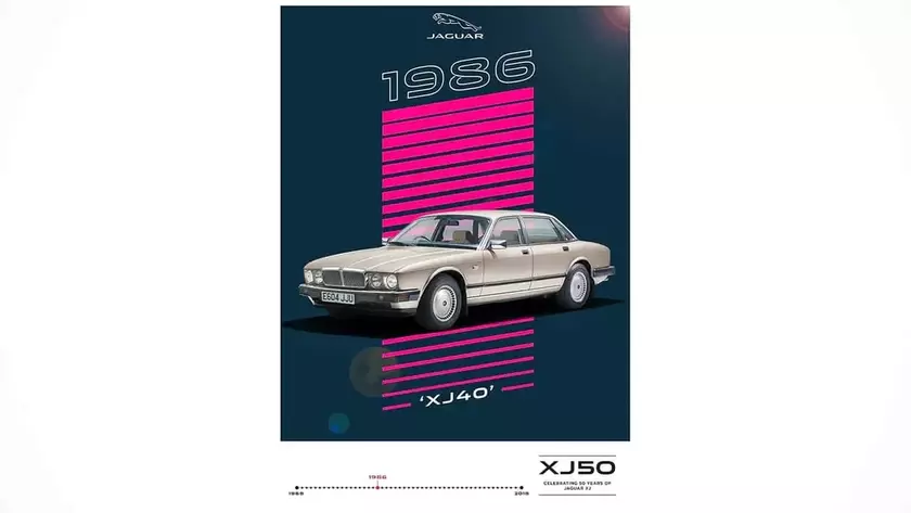 Классический седан Jaguar XJ40 серебристого цвета