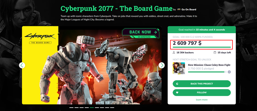 Фани зібрали понад 2,5 мільйони для настільної гри по Cyberpunk 2077