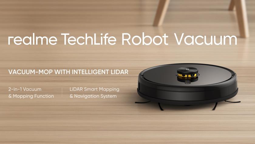 Realme представила свой первый робот-пылесос TechLife Robot Vacuum: система LiDAR, 38 датчиков, поддержка Google Assistant и ценник в 299 евро