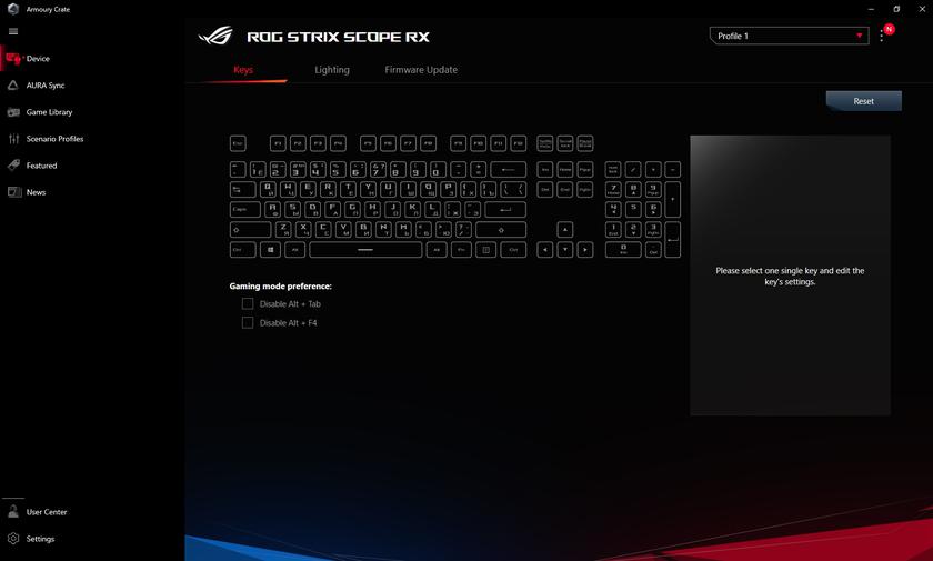 ASUS ROG Strix Scope RX Review: an Opto-Mechanical Gaming Keyboard with Water Protection-24