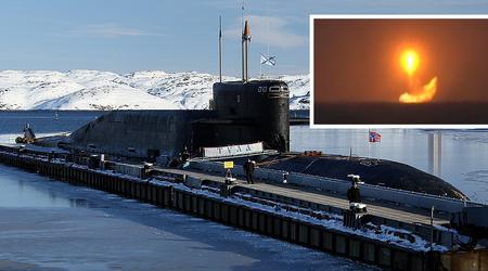 Das russische Atom-U-Boot K-114 Tula hat eine ballistische Rakete der dritten Generation SS-N-23 Skiff mit einer maximalen Reichweite von mehr als 11.000 Kilometern gestartet