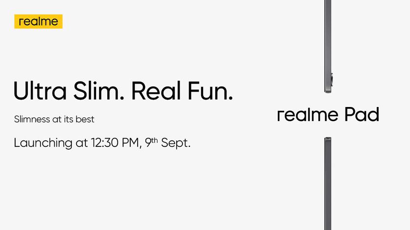 Официально: Realme Pad представят 9 сентября вместо со смартфонами Realme 8s и Realme 8i