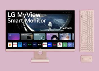 LG представляет MyView Smart Monitor Desktop Setup нежно-розового цвета