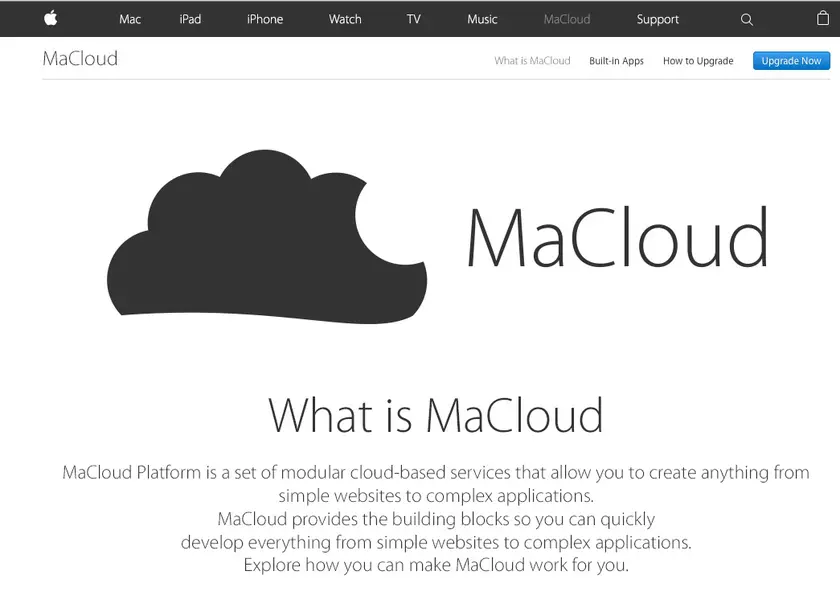 Apple запускает облачный сервис MaCloud с вечным хранением данных