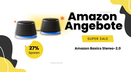 Amazon Basics Stereo 2.0 PC-Lautsprecher – Jetzt 9€ reduziert!