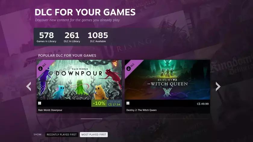 В Steam появился новый раздел, где игрокам будут рекомендовать дополнения