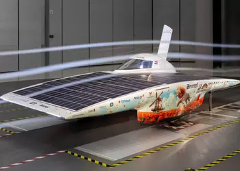 Students from the Netherlands have created a "solar car" that can be propelled by wind power