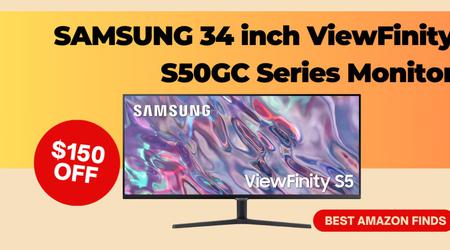 SAMSUNG 34-Inch ViewFinity S50GC Series Monitor - $150 Off Limited Time Deal!