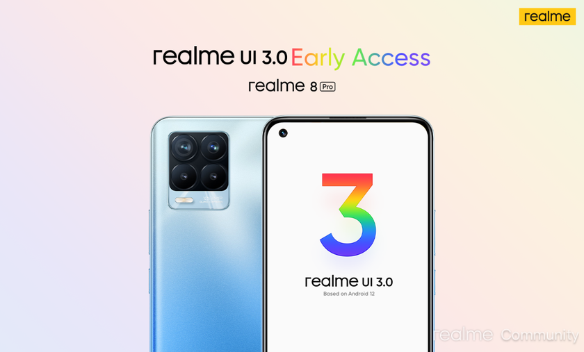 Realme відкрила тестування Realme UI 3.0 на базі Android 12 для власників смартфонів Realme 8 Pro